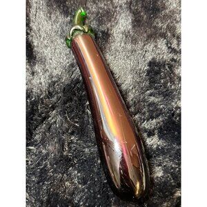 Vintage Blown Glass Eggplant Decorative Art Piece Purple